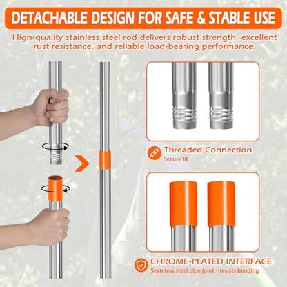 Grefinity Manual Pole Saw, 7.8 Ft Pole Saws for Tree Trimming - size: 7.8Ft