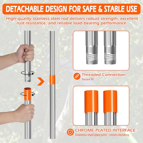 Grefinity Manual Pole Saw, 7.8 Ft Pole Saws for Tree Trimming - size: 7.8Ft