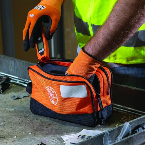 KLEIN TOOLS Tool Pouch, Dual Compartments, Heavy-Duty Tool Bag Organizer, Multipurpose Bag - size: 10" x 6"