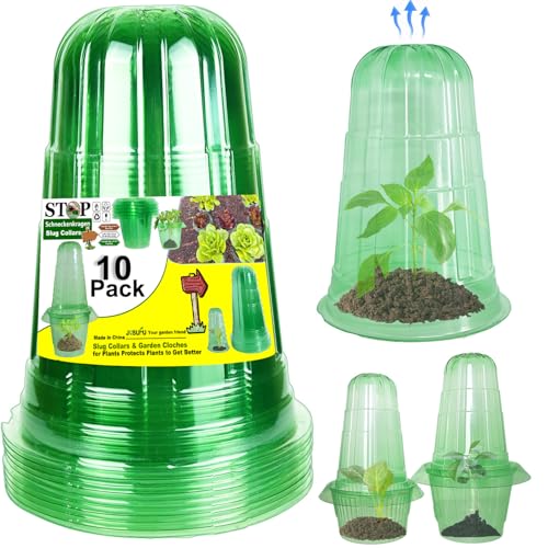 10 Pack Garden Cloches for Plants - color: Green 10pack
