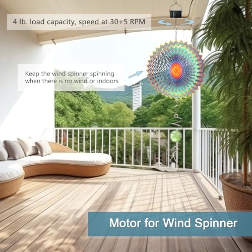 Wind Spinner Plug in Motor, Electric Powered Rotating Motor - color: Black Plug in
