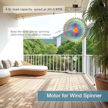 Wind Spinner Plug in Motor, Electric Powered Rotating Motor - color: Black Plug in