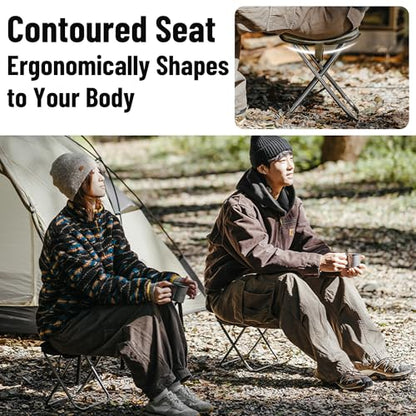 Naturehike 11in Ultralight Camping Collapsible Stool, Supports 390lbs - color: Green
