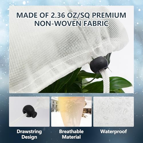 2 Pack Plant Covers Freeze Protection for Winter, 31.5''×23.6'' Frost Cloths for Outdoor Plants Cold Weather Blankets with Drawstrings - size: 31.5''×23.6'' (S, 2 Pack)