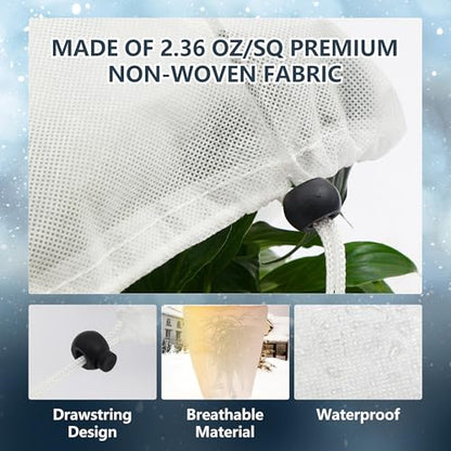 2 Pack Plant Covers Freeze Protection for Winter, 31.5''×23.6'' Frost Cloths for Outdoor Plants Cold Weather Blankets with Drawstrings - size: 31.5''×23.6'' (S, 2 Pack)