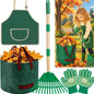 34" Kids Adjustable Leaf Rake Set 4 Pack with Apron & Leaf Bag - size: 4pcs