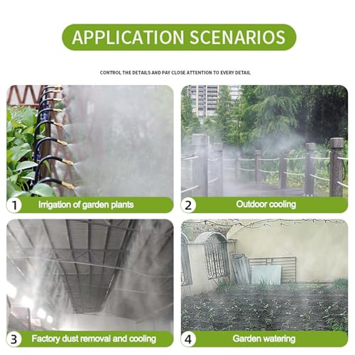 New drip Irrigation kit, Automatic Garden Watering System, Quick Connector and 360-degree Bending Dropper atomizing Copper Nozzle, Garden Plant Lawn Courtyard Watering System. (82FT) - size: 82FT