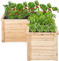 HAPPYGRILL 24.5” Wooden Raised Garden Bed with Open-Ended Base