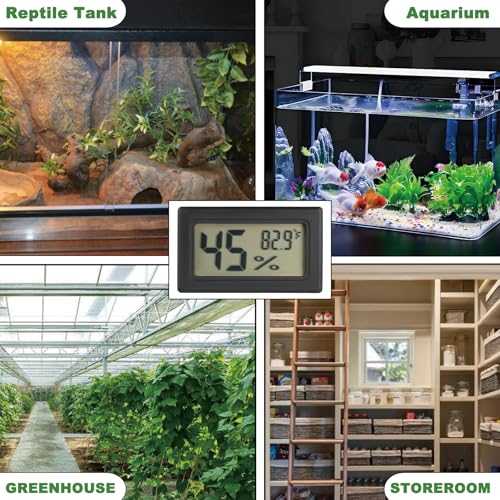 Reptile Thermometer and Humidity Gauge Digtal Terrarium Thermometer 2pc - size: rectangle