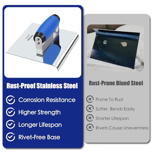 2PCS Stainless Steel Concrete Edger & Concrete Groover Tool - style: 2PCS - Concrete Edger & Groover