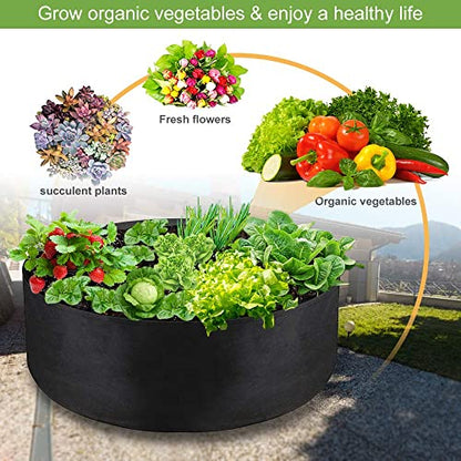 100 Gallon Large Grow Bag, Heavy Duty Fabric Round Raised Garden Bed - size: 100 Gallon (50" D x 12" H)