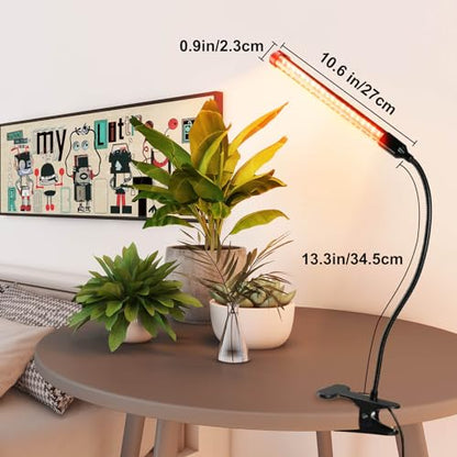 2Pack Small Clip Grow Lights for Indoor Plants, Bonsai - size: Clip 1Head 9W(2Pack)