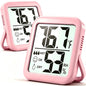 Antonki 2 Pack Room Thermometer Indoor Hygrometer - color: 2 Pcs* Pink