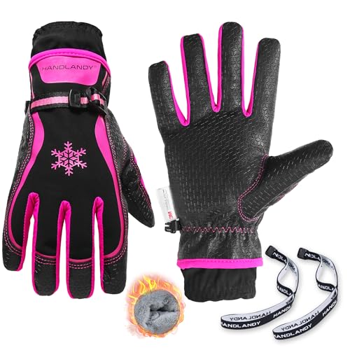 HANDLANDY HLDD Winter Work Gloves for Women, Insulated Thermal Working Gloves Touchscreen Warm Gardening Glove - color: Pink, size: Medium