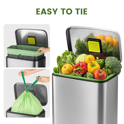 SUPERBIO 13 Gallon Compostable Drawstring Kitchen Waste Bag, 30 Count - style: 13 gallon,30 count