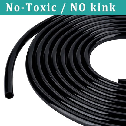 1/2" id - 100ft Black Vinyl Tubing Flexible PVC Irrigation Hose & 2 Clamps - size: 1/2" ID, style: 100 Feet