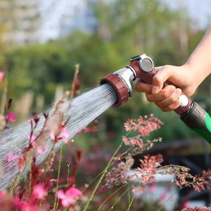 RESTMO Heavy Duty Hose Nozzle, Metal Garden Water Hose Sprayer - color: Red