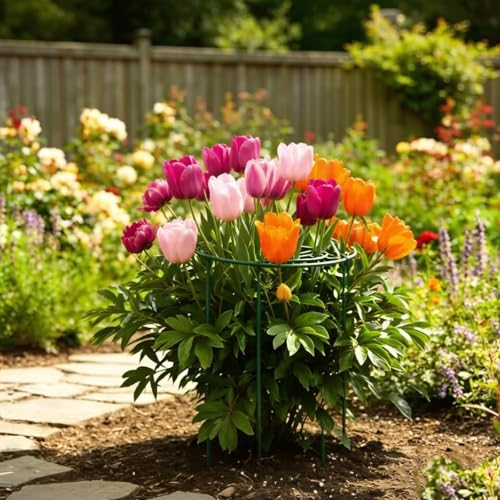 DAYUMKOU 4 Pack Peonies Cages and Supports, 11.5" Wide x 12" High - size: ZWJZ-LVS-4PC-29.21x30.48