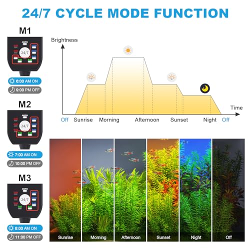 SEAOURA Led Aquarium Light, Aquarium Grow Light for Plants, 48-54 Inch - size: for 48-54 inch tank