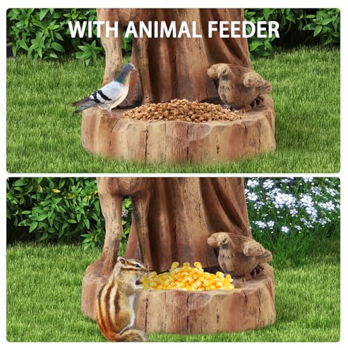 YOLENY 25" Saint Francis Statue with Bird Feeder, Outdoor Garden Decor - size: 25 Inch-Brown St Francis