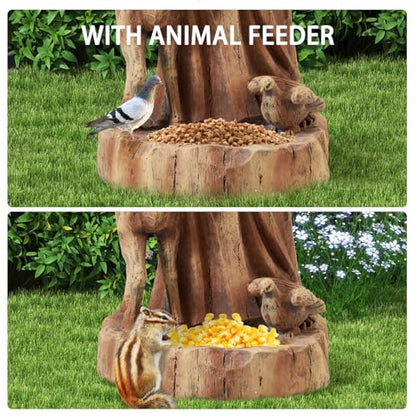 YOLENY 25" Saint Francis Statue with Bird Feeder, Outdoor Garden Decor - size: 25 Inch-Brown St Francis