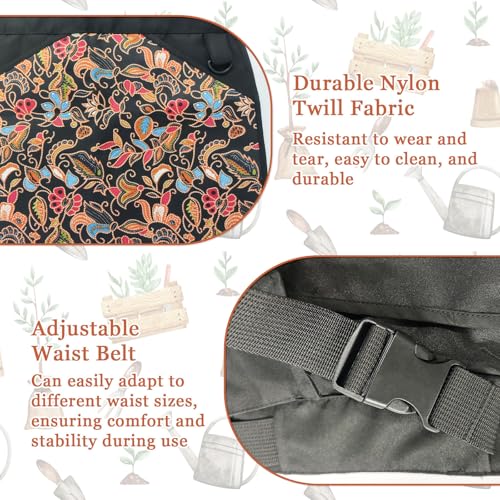 Garden Apron for Women with 5 Pocket, Adjustable Gardening Belt, Waitress Server Apron with Multiple Pockets, 1 Piece