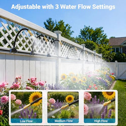 Thiswing 50FT 360° Adjustable Irrigation System for Garden - size: 50 FT