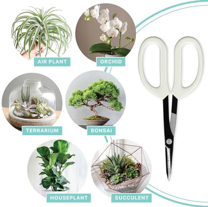 8-Inch Precision Plant Trimming & Pruning Scissors - White