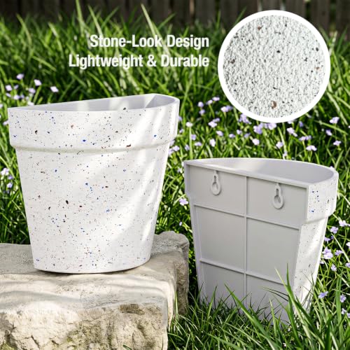 Asnext 2 Pack Wall Planter, 7.5 Inch Wall Haning Planter, Speckled White - color: Speckled White