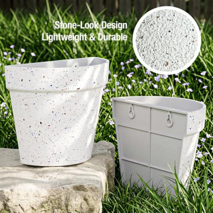 Asnext 2 Pack Wall Planter, 7.5 Inch Wall Haning Planter, Speckled White - color: Speckled White