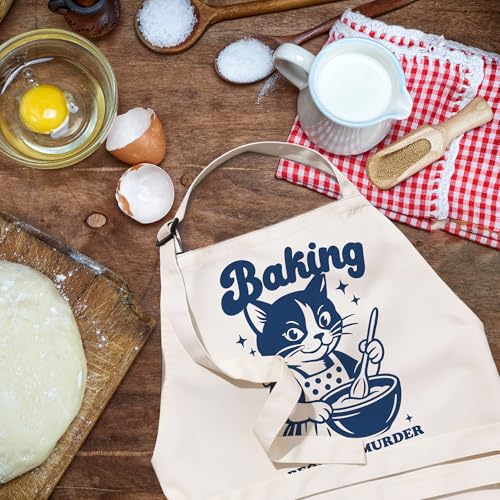 Sourdough Apron Gifts for Bakers, Adjustable Apron, Gifts for Bread Bakers, Perfect for Baking Cooking - color: Funny Cat-3