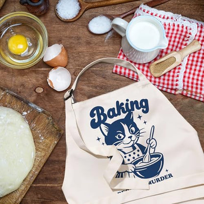 Sourdough Apron Gifts for Bakers, Adjustable Apron, Gifts for Bread Bakers, Perfect for Baking Cooking - color: Funny Cat-3