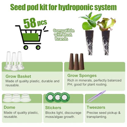 12-Pod Basil Herb Seed Pod Kit for AeroGarden, iDoo, Ahopegarden Hydroponic Growing System, 350mg Seeds