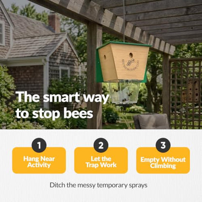 Ultimate Pro Outdoor Carpenter Bee Trap by Best Bee Brothers, Green 1-Pack - color: Green, size: 1 Pack