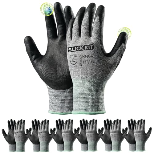 MicroFoam Nitrile Coated Work Gloves 6 Pairs, Superior Grip & Dexterity, Seamless Knit Liner, Breathable, Versatile - size: Extra Large/10