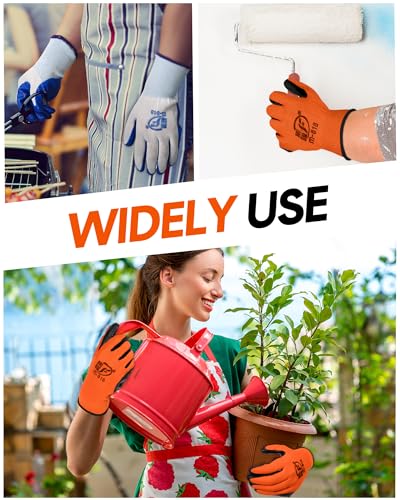 Honeydak 36 Pairs Garden Gloves Bulk for Men Women - color: Blue, Orange