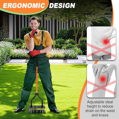 Lawn Aerator Tool, Manual Lawn Aerators with Padded T-Handle