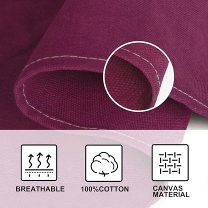 OUNLEN Chef Apron for Men Women Canvas Aprons with 3 Pockets Cross Back Resistant Work Apron for Cooking - color: Cranbrerry Red
