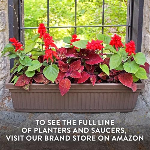 The HC Companies Venetian Window Planter Box, 18 Inch, Clay, 2-Pack - color: Clay, size: 18", style: Pack of 2