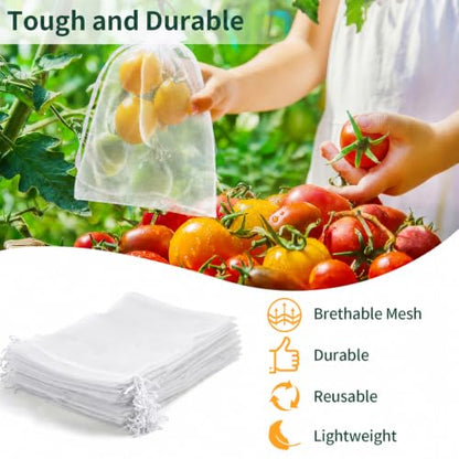 50 Pcs Fruit Protection Bags, 8×12 in Mesh Cover Nets for Tree, White - color: White, size: 8×12 in