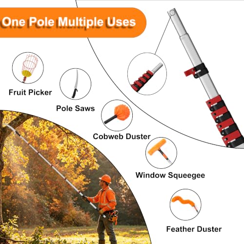 AgiiMan 26FT Reach Pole Saw for Tree Trimming, Sturdy Oval Telescoping Pole