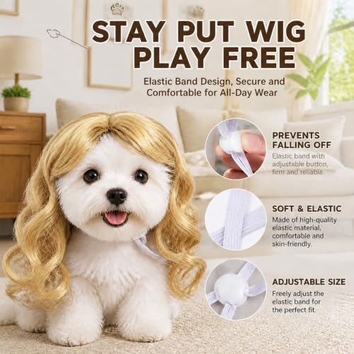 6 Pack Funny Cat and Dog Wig - color: Brown and Black