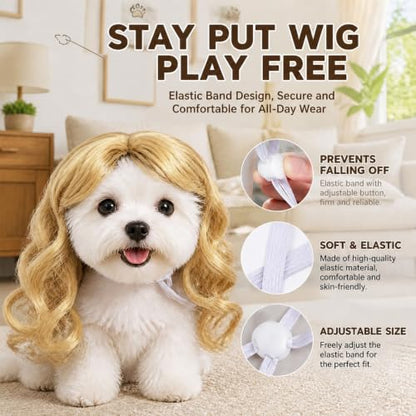 6 Pack Funny Cat and Dog Wig - color: Brown and Black