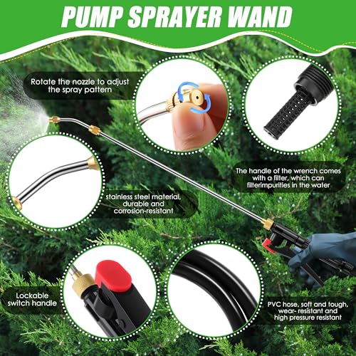 Enhon Extendable Sprayer Wand with Adjustable Nozzle, Filter & PVC Hose - size: 16.54 In