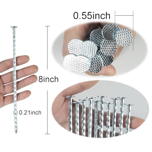 8 Inch Galvanized Spiral Landscape Spike Solid Metal Garden Stakes