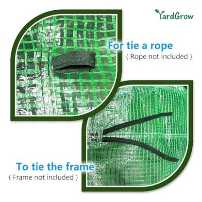 YardGrow Greenhouse Replacement Cover Larger Walk in Outdoor Plant Gardening Greenhouse (Frame Does NOT Included) (Green, 16'x7'x7') - color: Green, 16'x7'x7'
