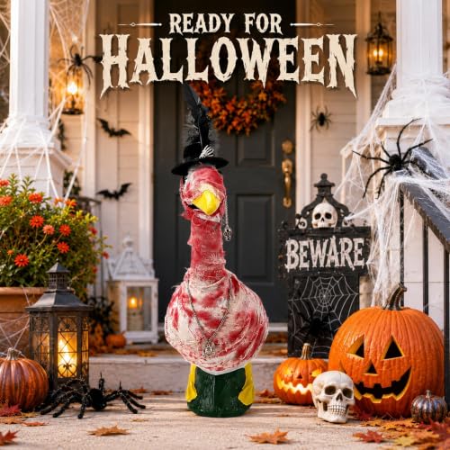 Halloween Porch Goose Outfit, Mummy Costume Set for 23-Inch Goose Statue - color: Mummy