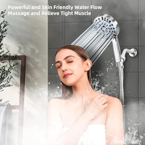 BESAQUO 9 Settings Air-Induction High Pressure Handheld shower head - color: Silver