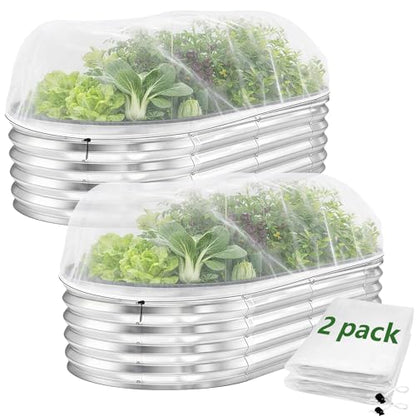 2 Pack Garden Netting for Raised Beds, 4 x 2 Ft Raised Bed Plant Covers for Garden Protection, Fine Mesh Bird Netting Pest Barrier Screen with Drawstring for Protecting Vegetables Fruits Crops - color: 4 X 2 Ft