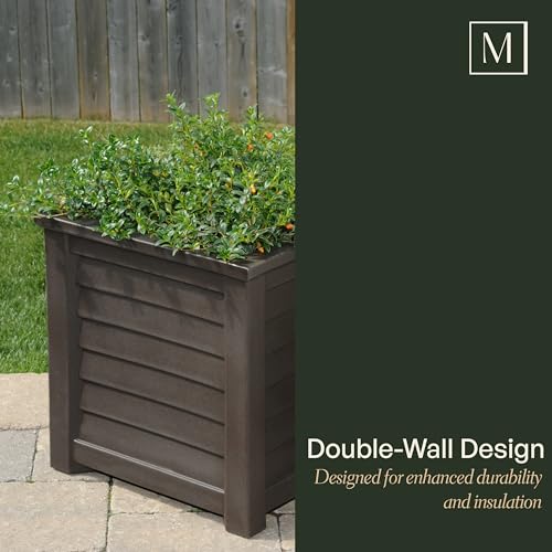 Mayne 5866-B Lakeland Square Patio Planter, 16x16, Black - color: Black, size: 16 in